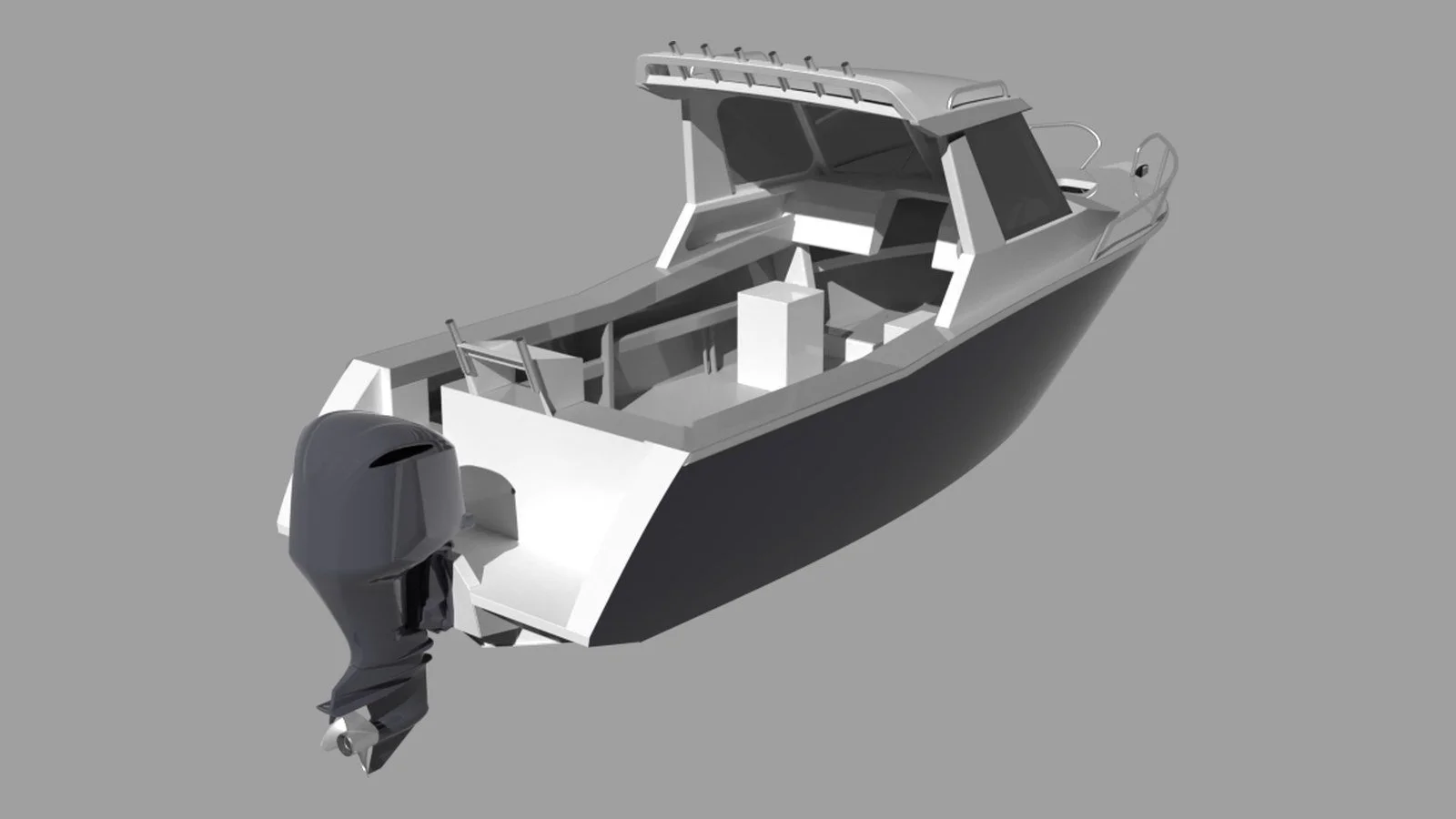 Sherwood Marine 700HT - 7m Hardtop aluminium boat kit - stern quarter
