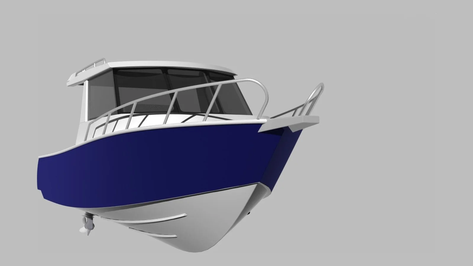 Sherwood Marine 830HTX - 8.3m Extended Hardtop aluminium boat kit - bow quarter below
