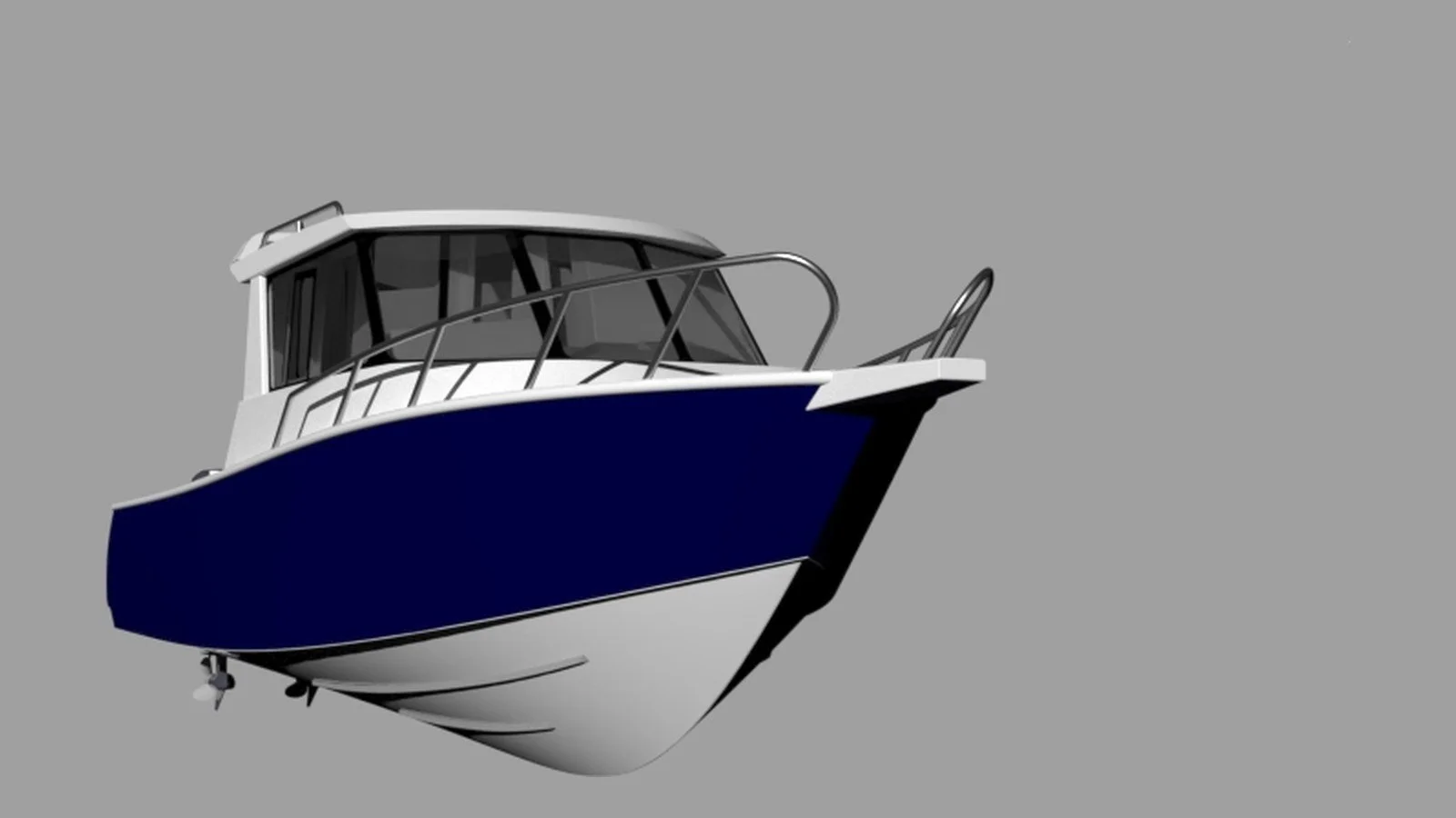Sherwood Marine 830XCAB - 8.3m Extended Cab aluminium boat kit - bow quarter below

