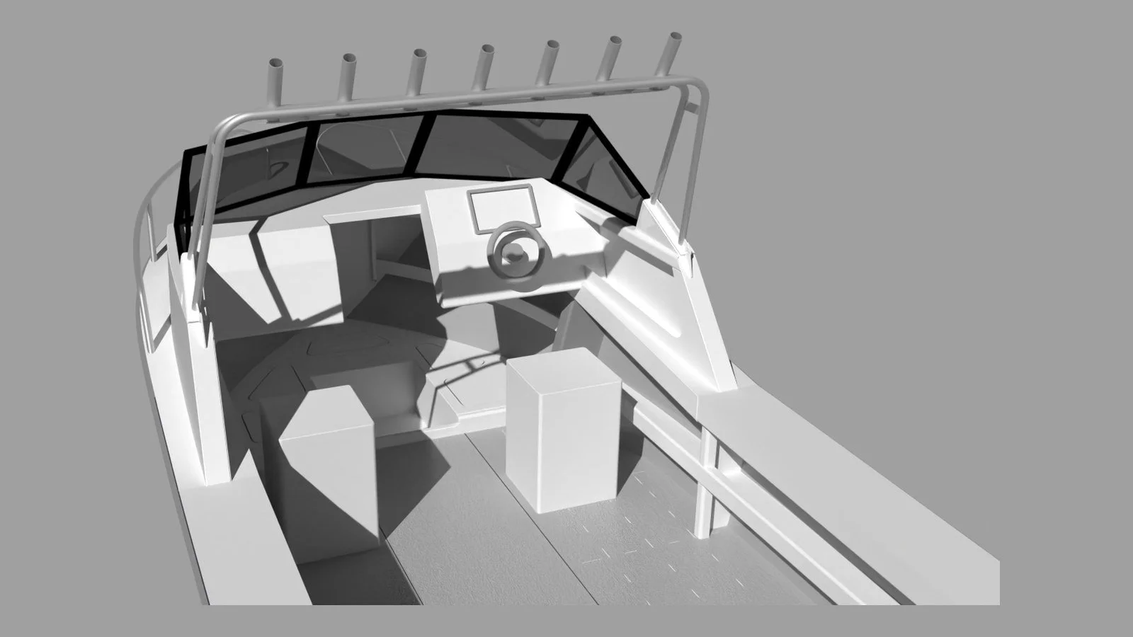 Sherwood Marine 615CD cuddy 6.15 m aluminium monohull boat kit — cabin 3D
