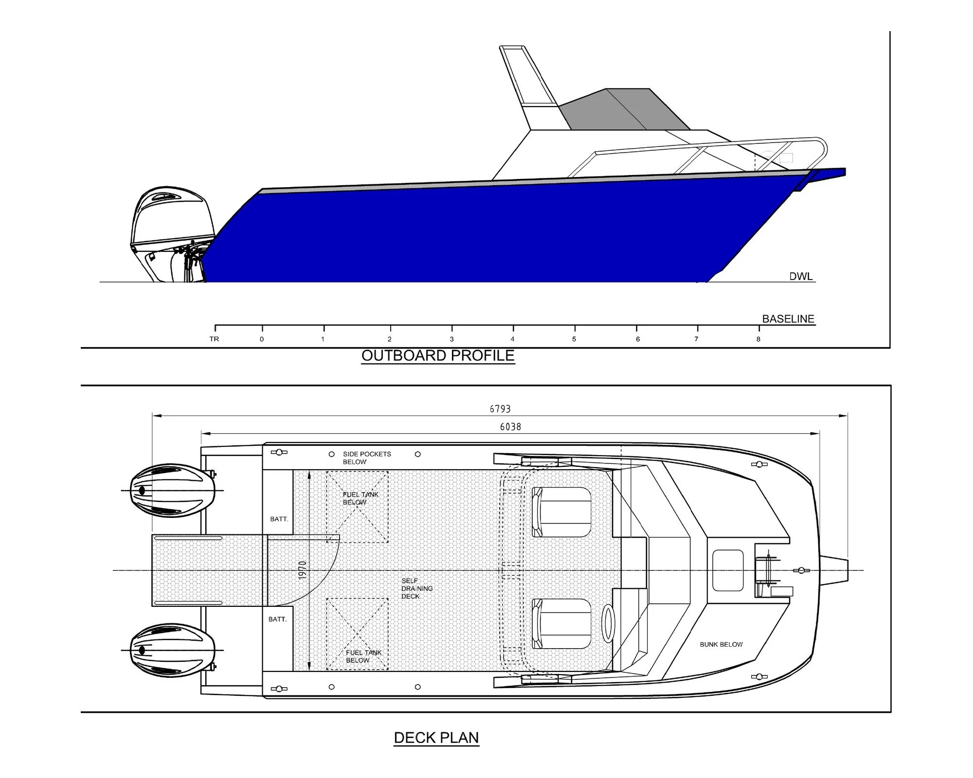 Sherwood Marine C600CD cuddy 6 m aluminium catamaran boat kit GA
