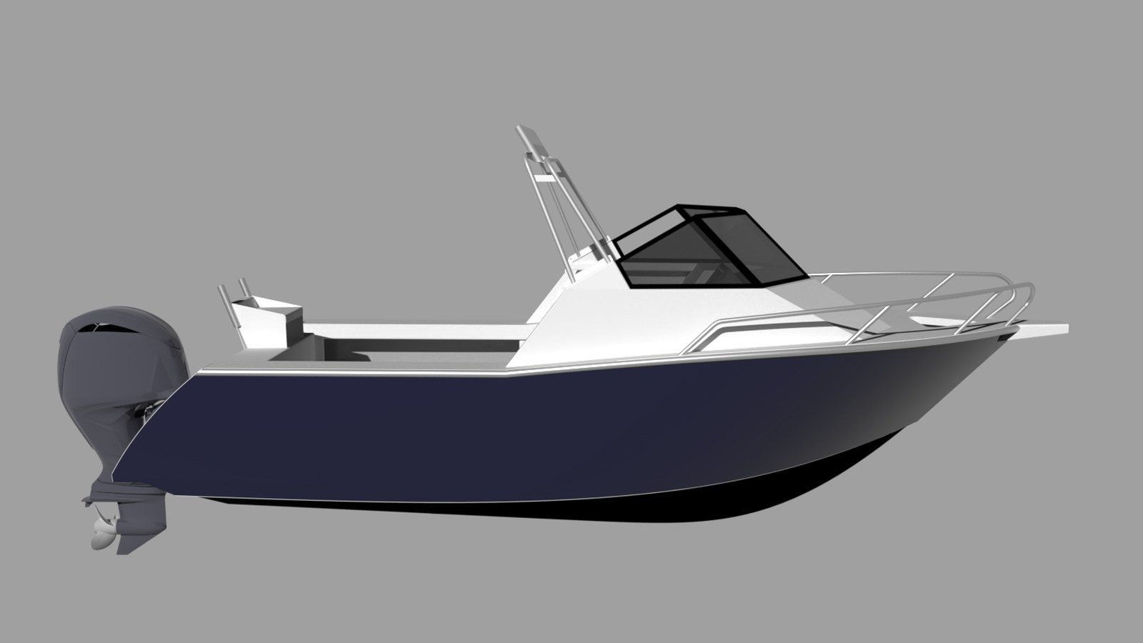 Sherwood Marine 615CD cuddy 6.15 m aluminium monohull boat kit — profile 3D
