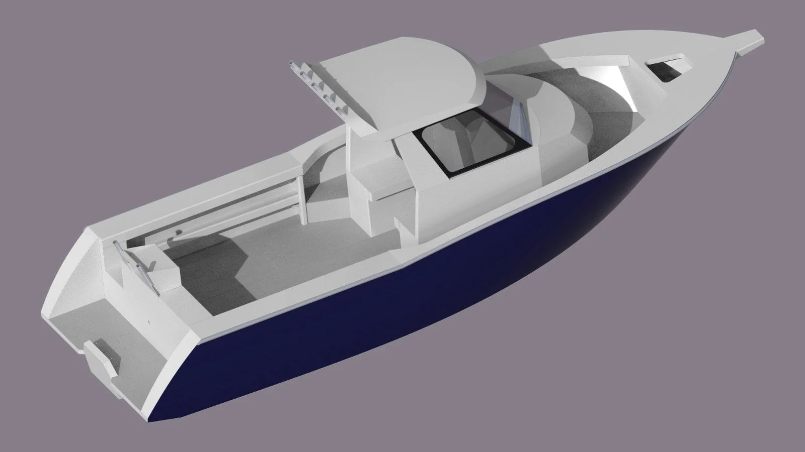 Sherwood Marine 750CCB - 7.5m Centre Cab aluminium boat kit - stern quarter2
