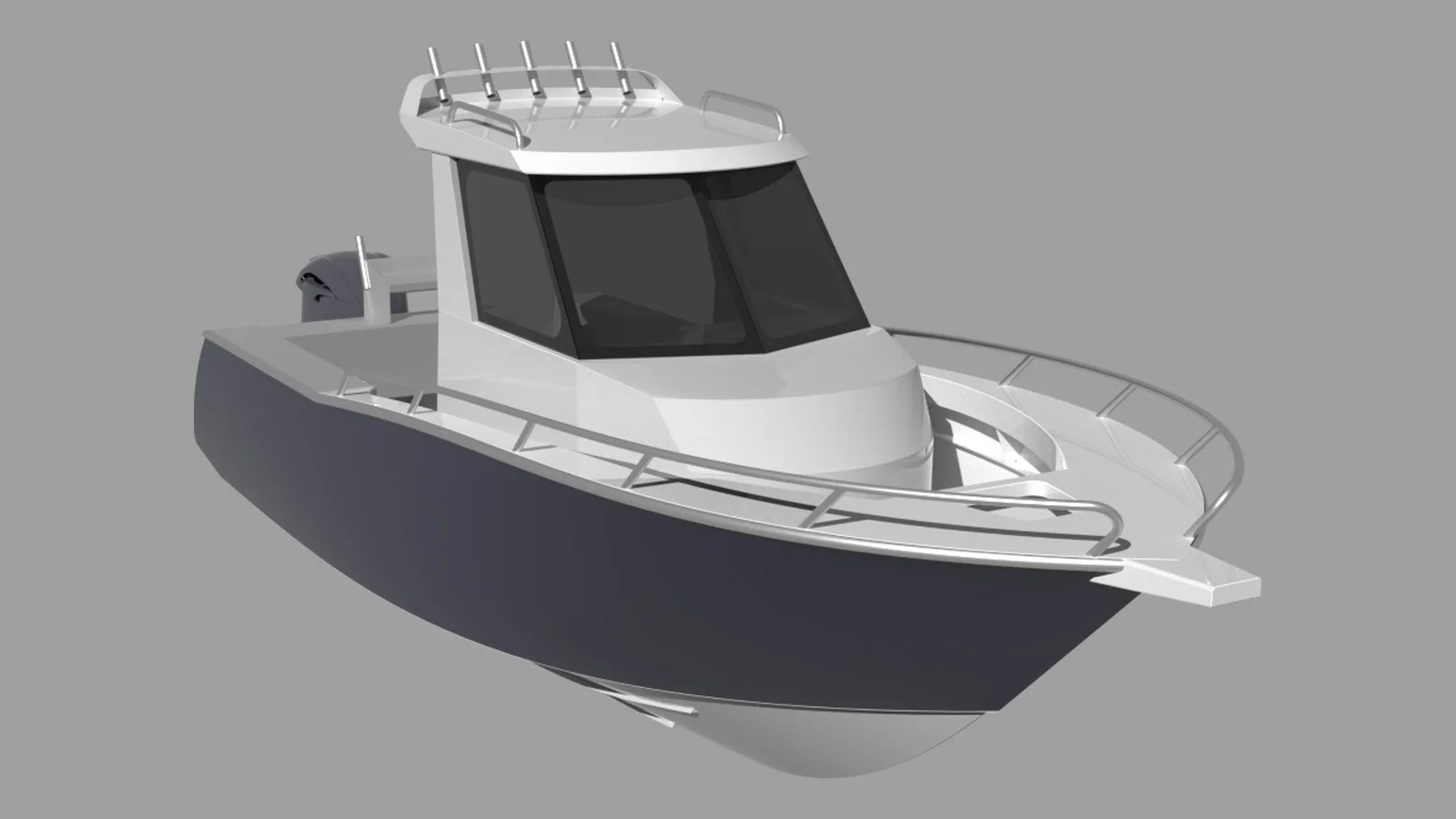 Sherwood Marine 700CCB - 7m Centre Cab aluminium boat kit - bow quarter