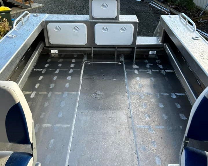 Sherwood Marine 680HT - 6.8m Hardtop aluminium boat kit - cockpit interior looking aft

