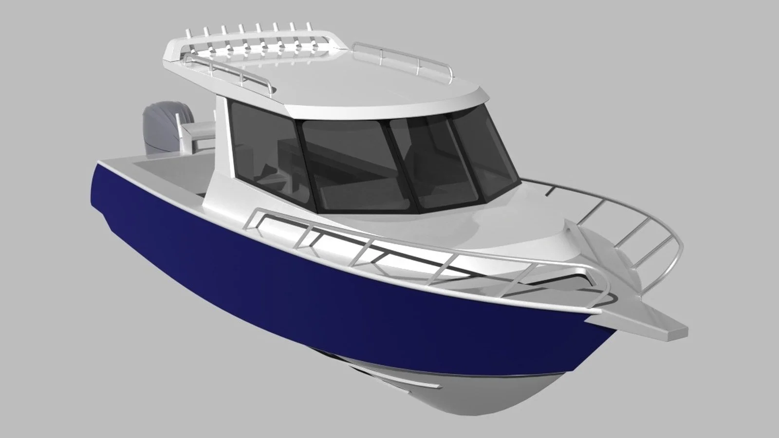 Sherwood Marine 830HTX - 8.3m Extended Hardtop aluminium boat kit - bow quarter