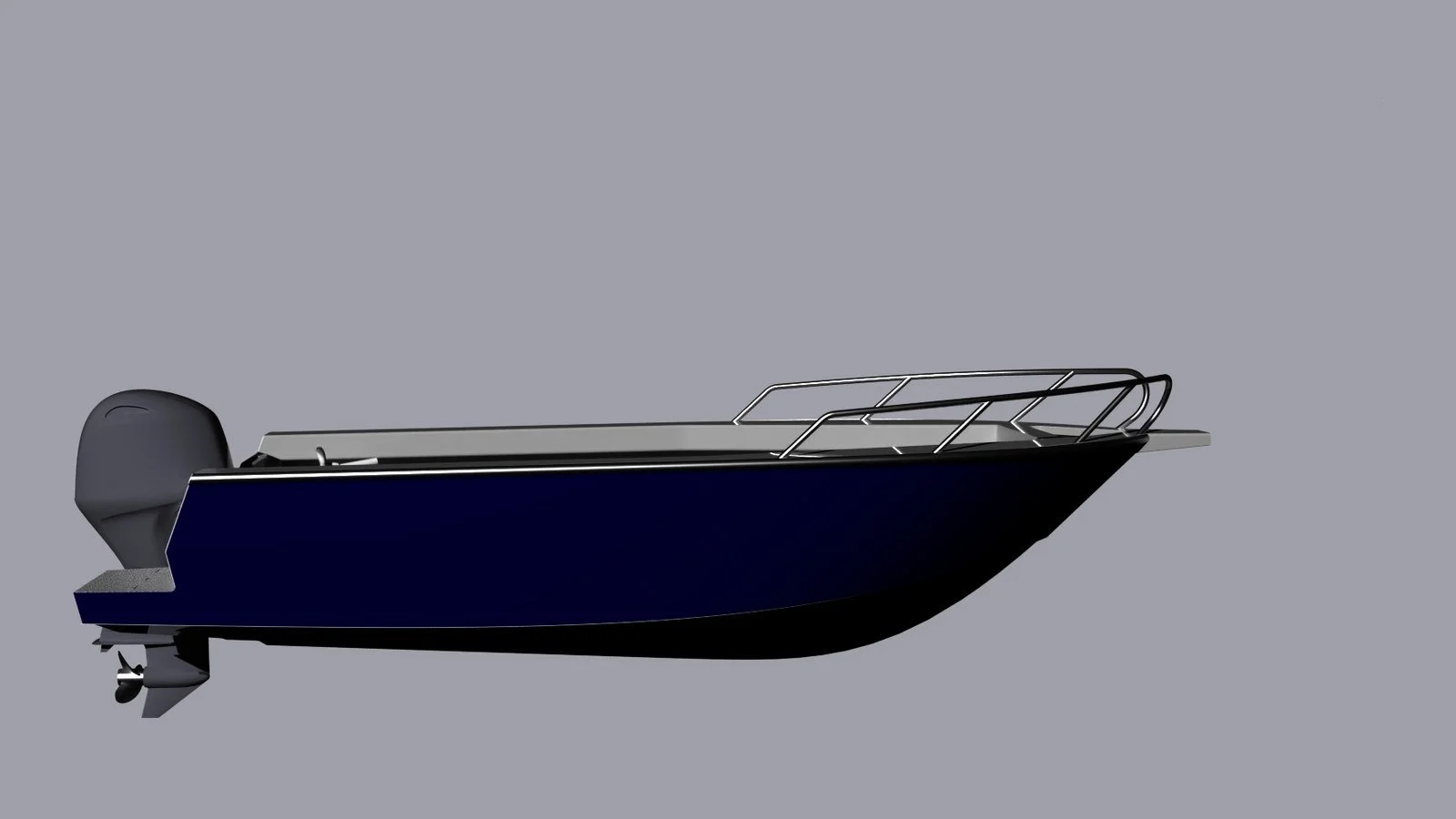 Sherwood Marine 500T tiller 5.0 m aluminium monohull boat kit — profile 3D
