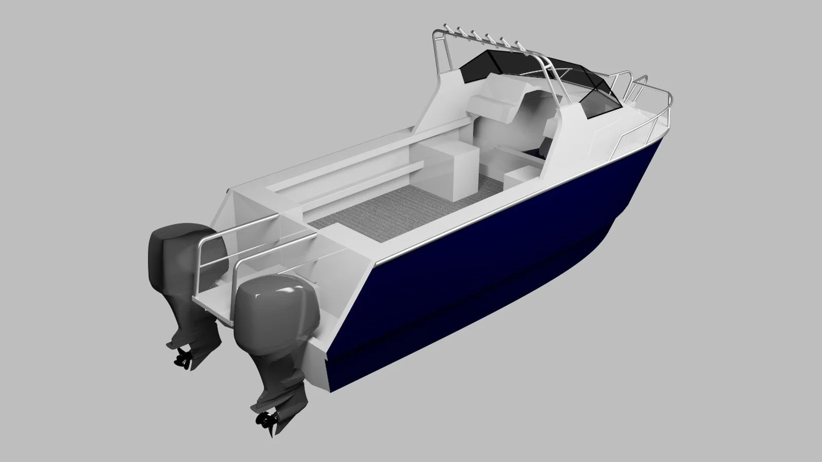 Sherwood Marine C600CD cuddy 6 m aluminium catamaran boat kit - stern quarter
