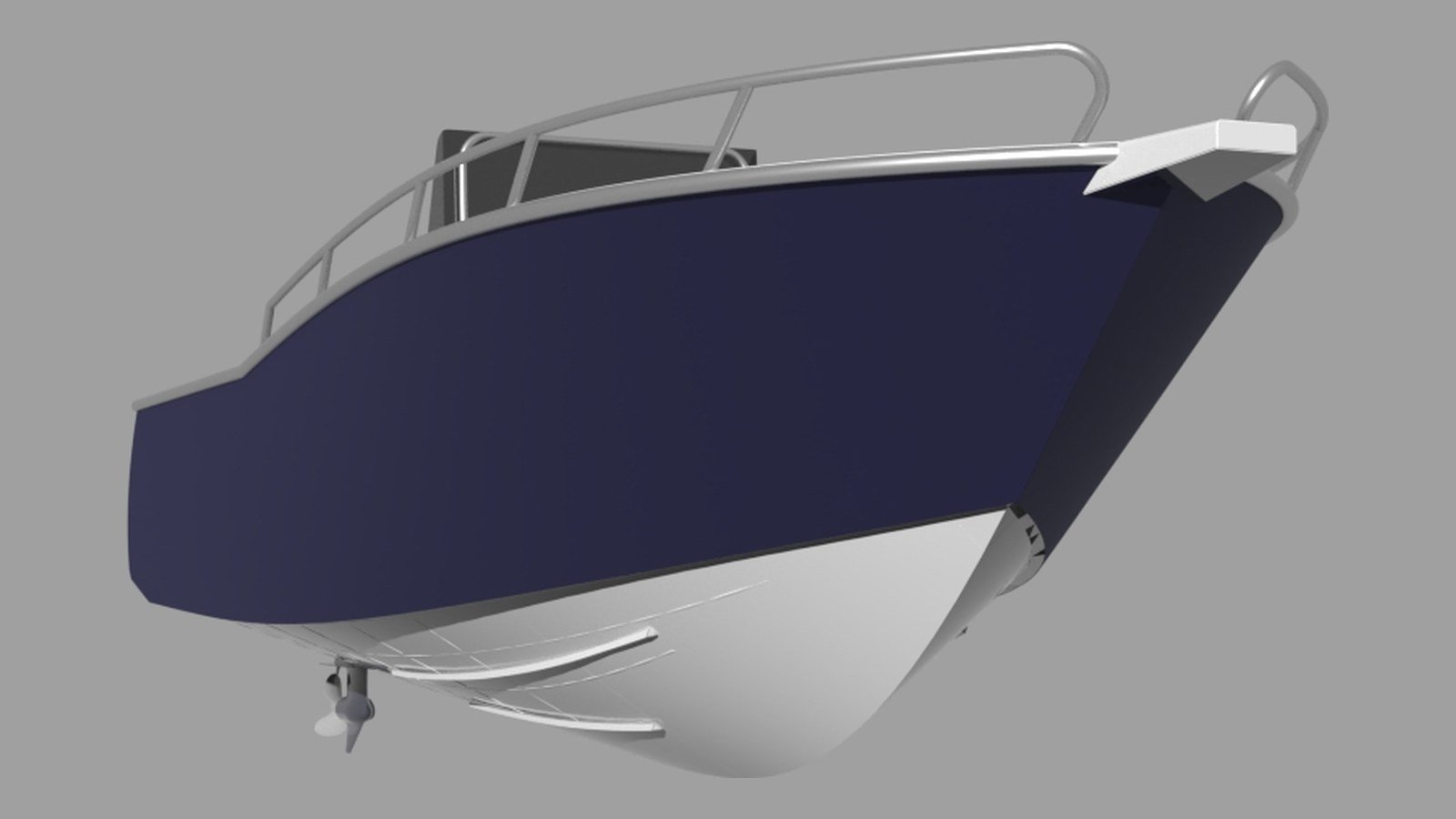 Sherwood Marine 750CC - 7.5m Centre Console aluminium boat kit - bow quarter below
