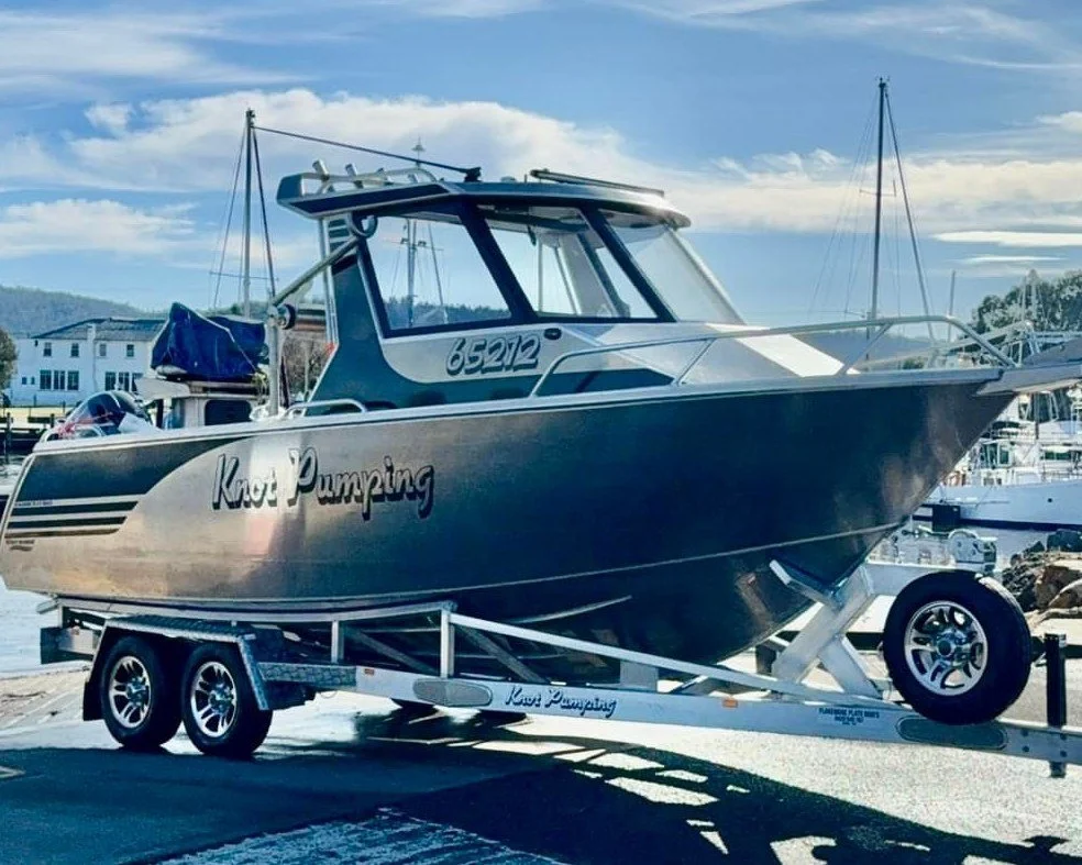 Sherwood Marine 680HT - 6.8m Hardtop aluminium boat kit - on the trailer, starboard bow quarter