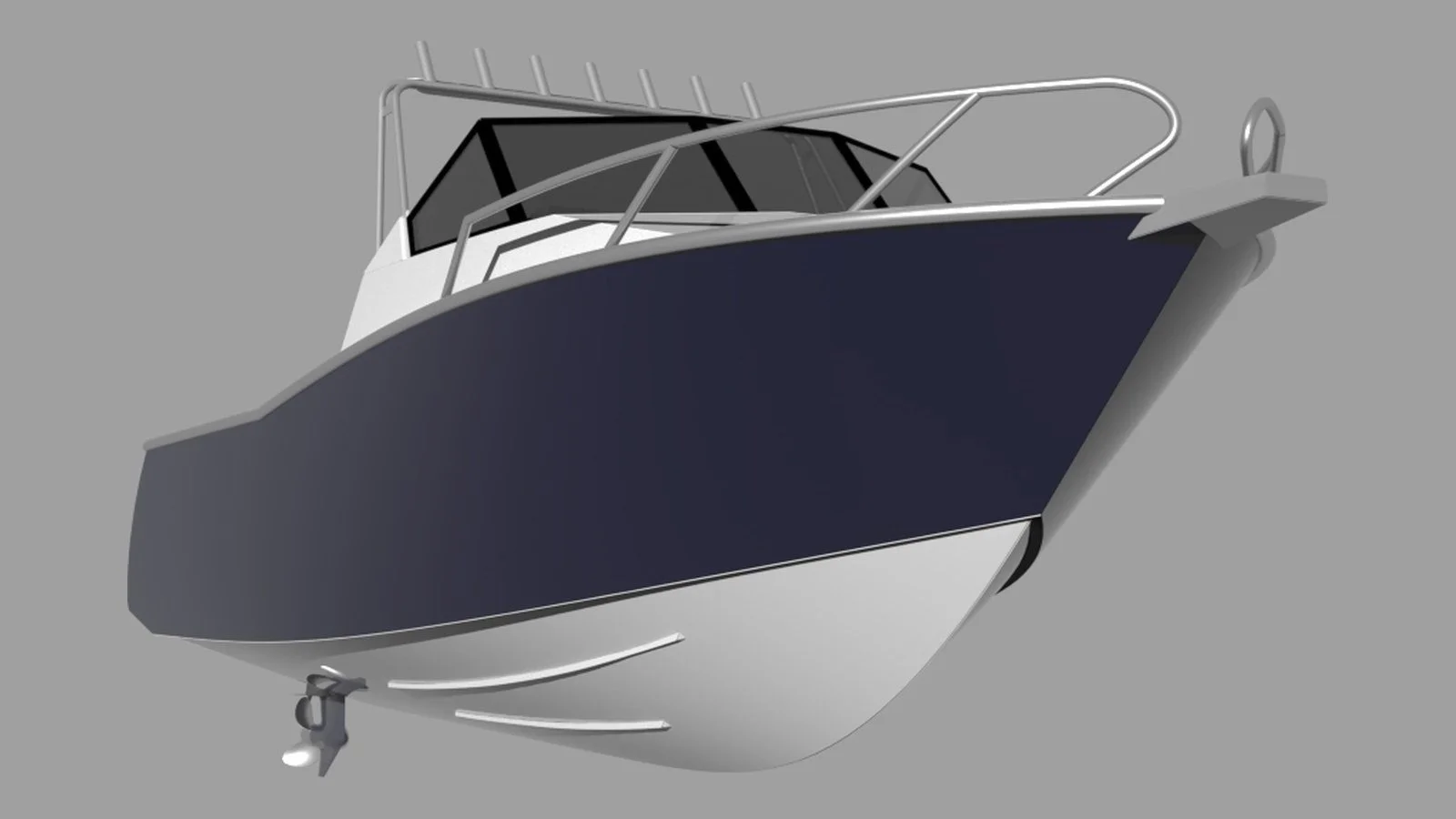 Sherwood Marine 700CD - 7m Cuddy aluminium boat kit - bow quarter below
