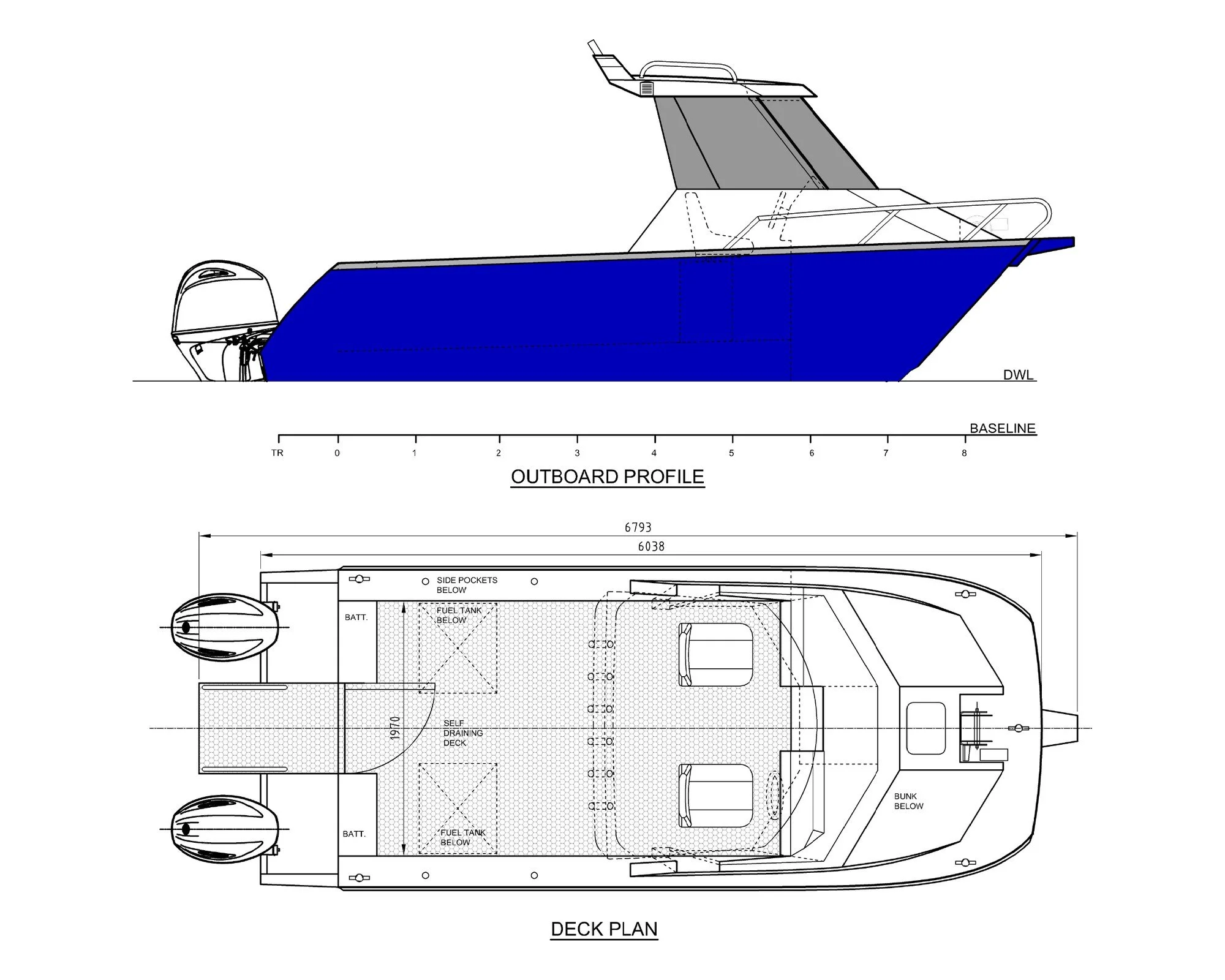 Sherwood Marine C600HT hardtop 6 m aluminium catamaran boat kit GA
