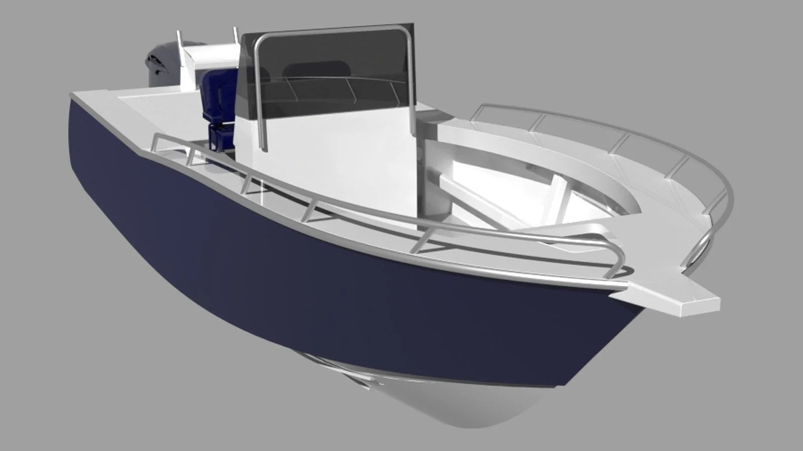 Sherwood Marine 750CAB - 7.5m Full Cab aluminium boat kit - bow quarter