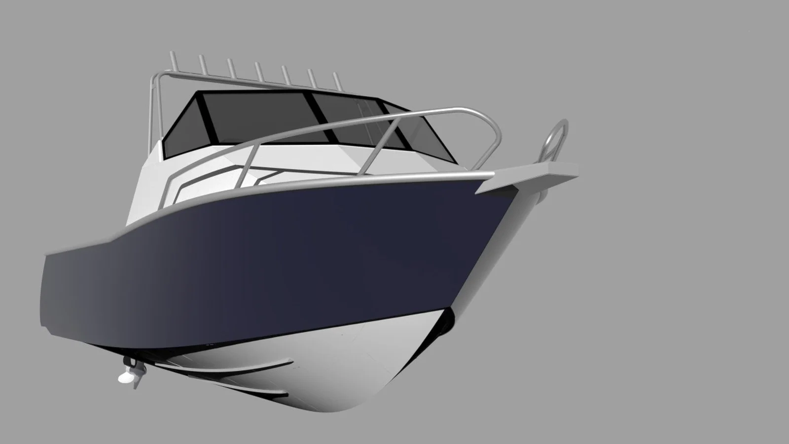 Sherwood Marine 655CD - 6.55m Cuddy aluminium boat kit - bow quarter below
