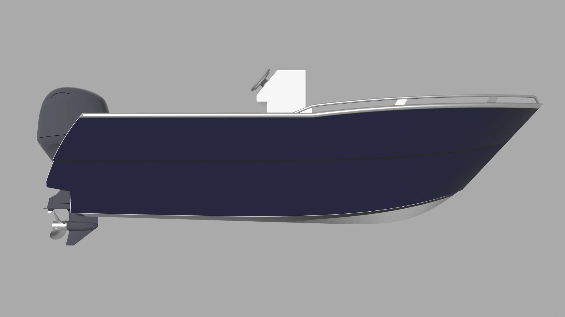 Sherwood Marine C450CC centre console 4.5 m aluminium catamaran boat kit - 3D profile