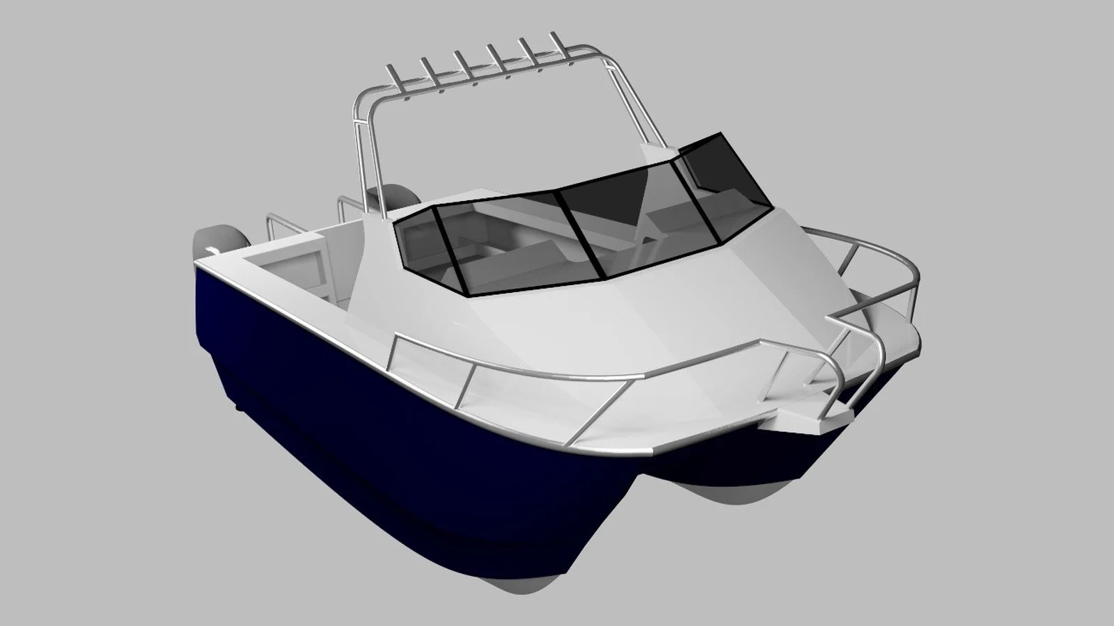 Sherwood Marine C600CD cuddy 6 m aluminium catamaran boat kit - bow quarter high
