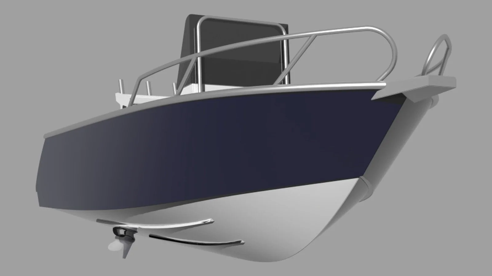Sherwood Marine 500CC centre console 5.0 m aluminium monohull boat kit — bow quarter below 3D
