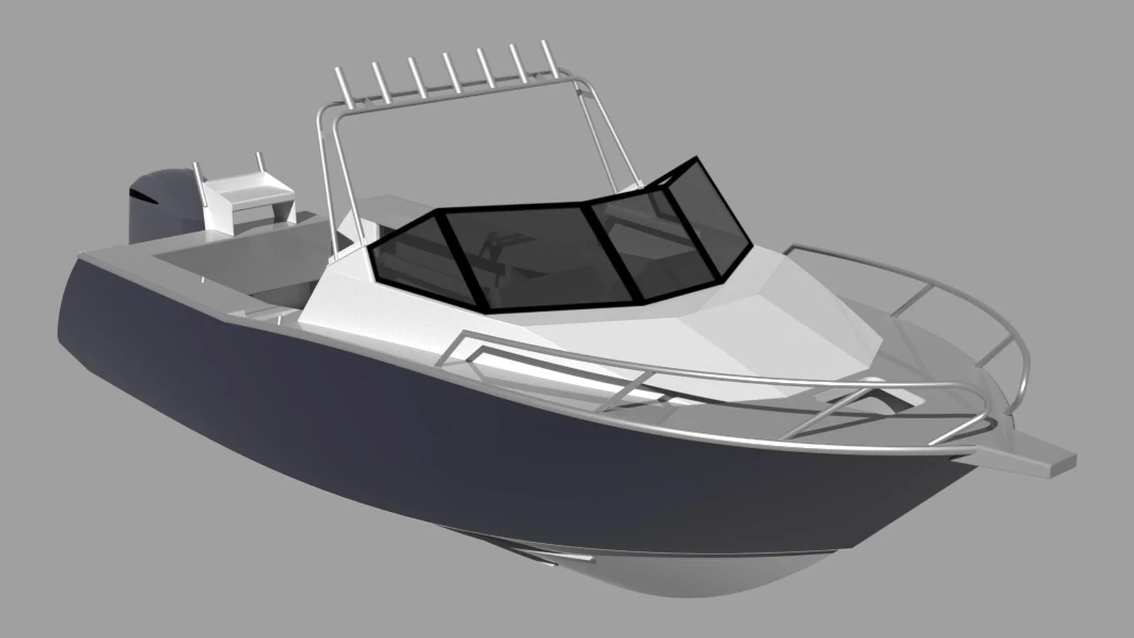 Sherwood Marine 700CD - 7m Cuddy aluminium boat kit - bow quarter