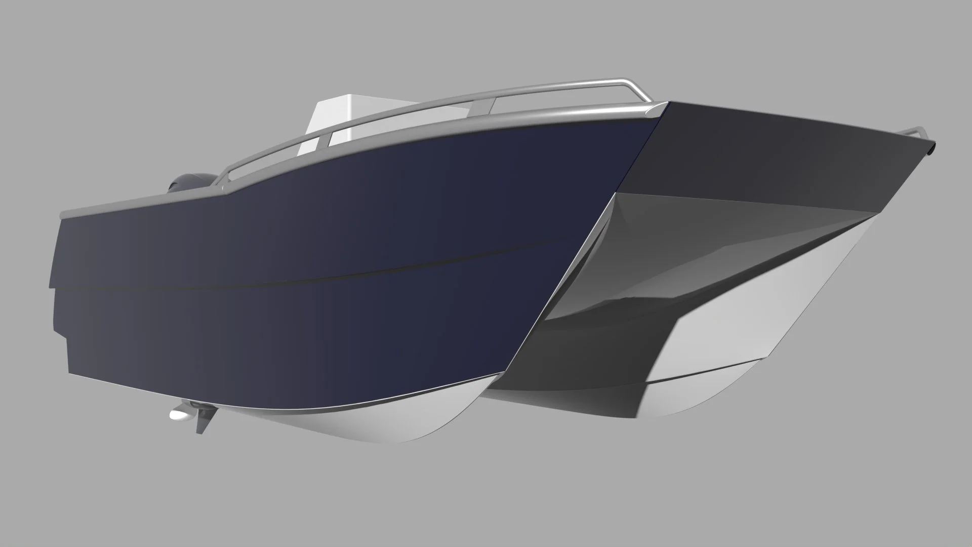 Sherwood Marine C450CC centre console 4.5 m aluminium catamaran boat kit - 3D bow quarter below

