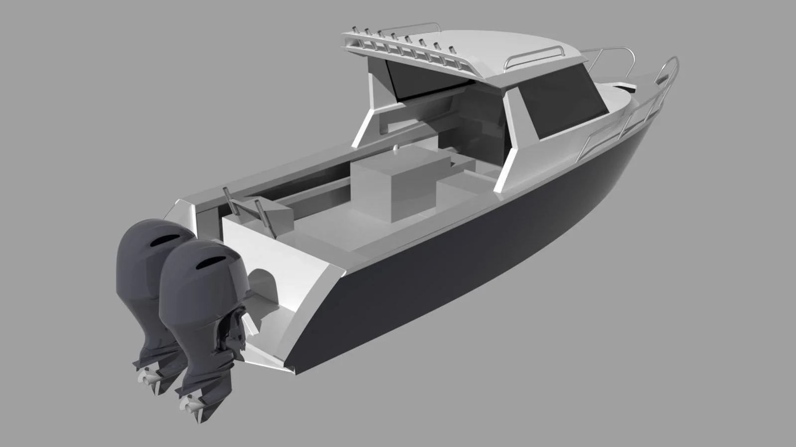 Sherwood Marine 780HT - 7.8m Hardtop aluminium boat kit - stern quarter