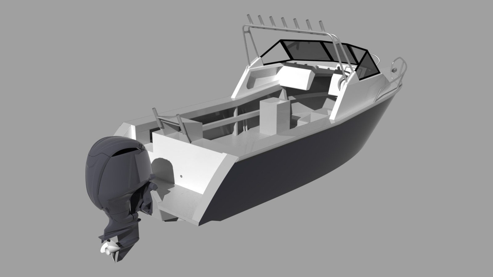 Sherwood Marine 655CD - 6.55m Cuddy aluminium boat kit - stern quarter
