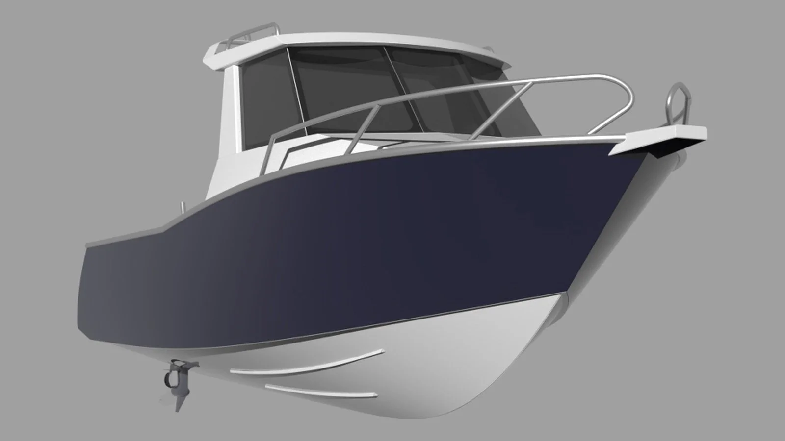 Sherwood Marine 750HT - 7.5m Hardtop aluminium boat kit - bow quarter below
