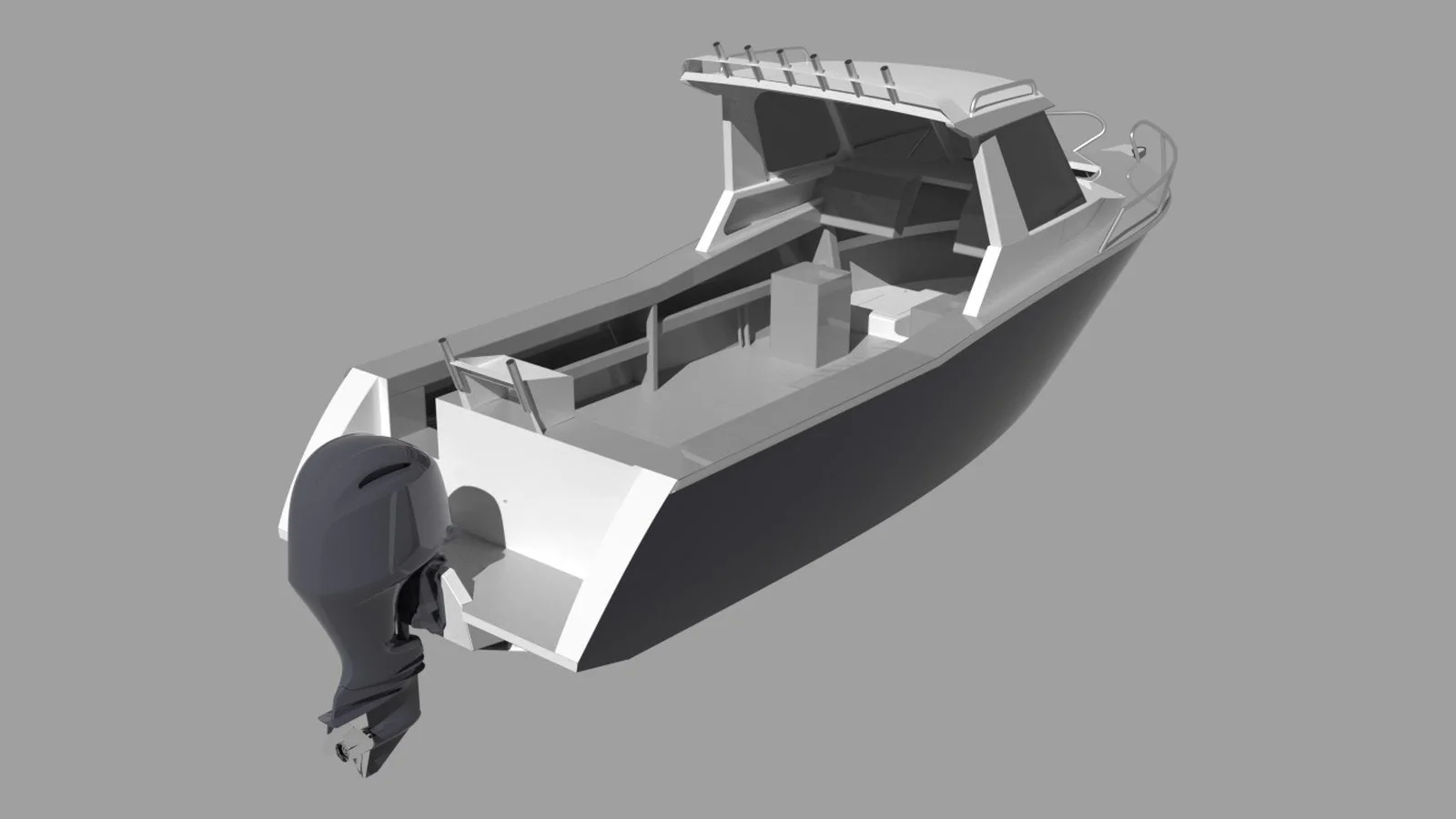 Sherwood Marine 750HT - 7.5m Hardtop aluminium boat kit - stern quarter
