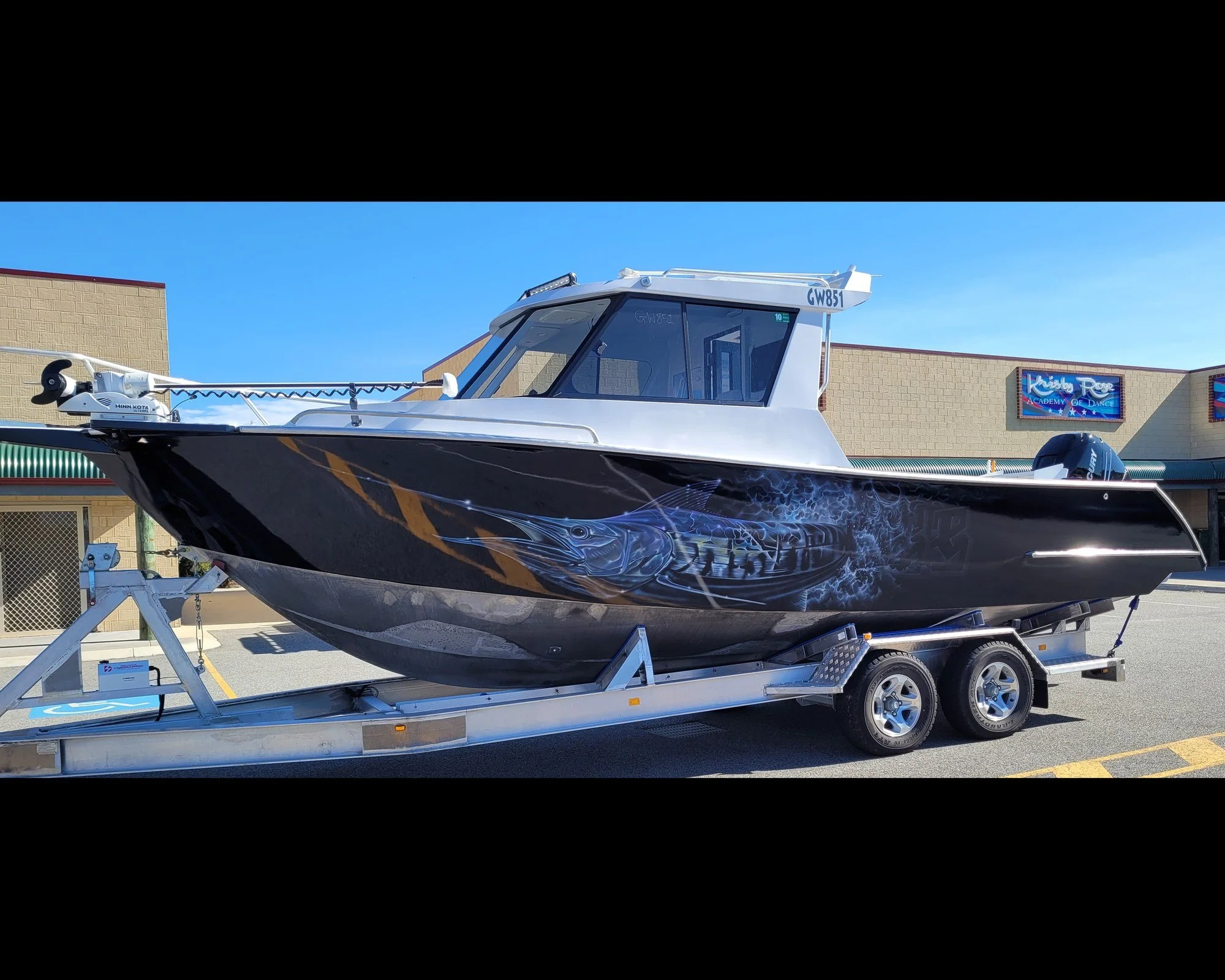 Sherwood Marine 830CAB - 8.3m Full Cab aluminium boat kit - on trailer, port profile

