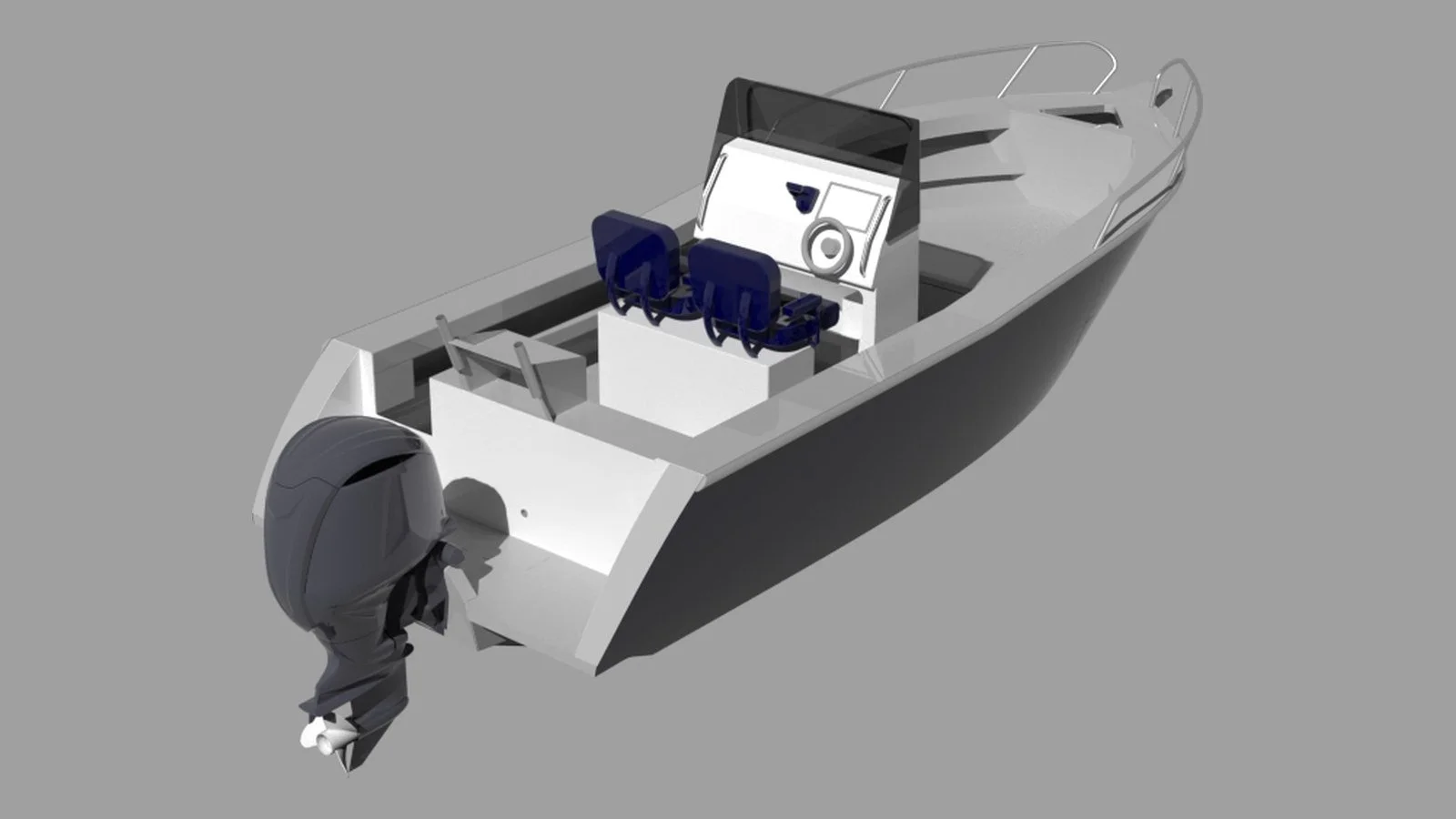 Sherwood Marine 655CC - 6.55m Centre Console aluminium boat kit - stern quarter
