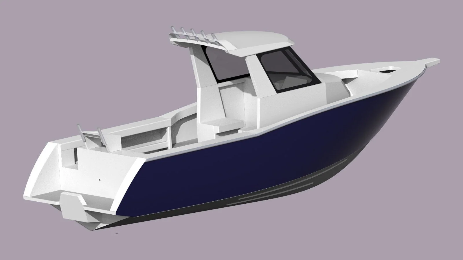 Sherwood Marine 750CCB - 7.5m Centre Cab aluminium boat kit - stern quarter
