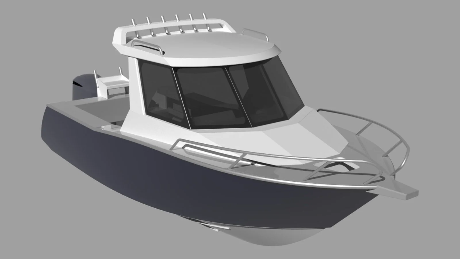 Sherwood Marine 700HT - 7m Hardtop aluminium boat kit - bow quarter
