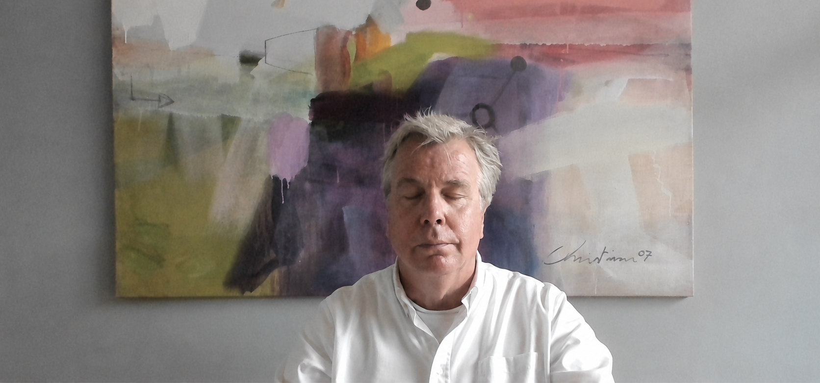 Frank Bijl voor een geschilderd doek
