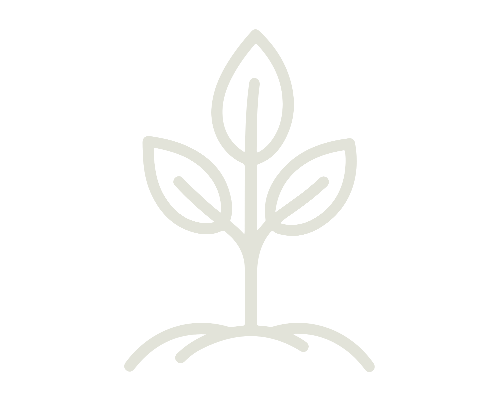 Ilustración minimalista de una planta con raíces visibles en color blanco sobre fondo negro.