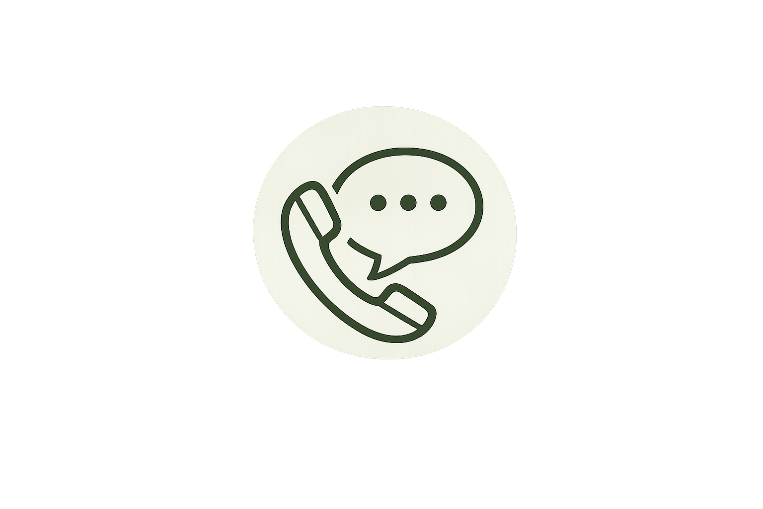 Icono de un teléfono con una burbuja de chat