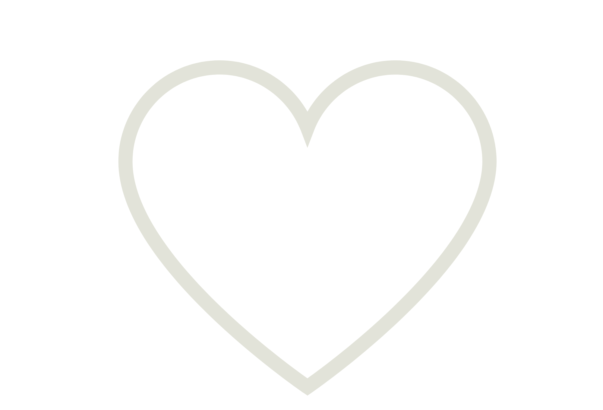 Corazón de línea blanca sobre fondo negro.