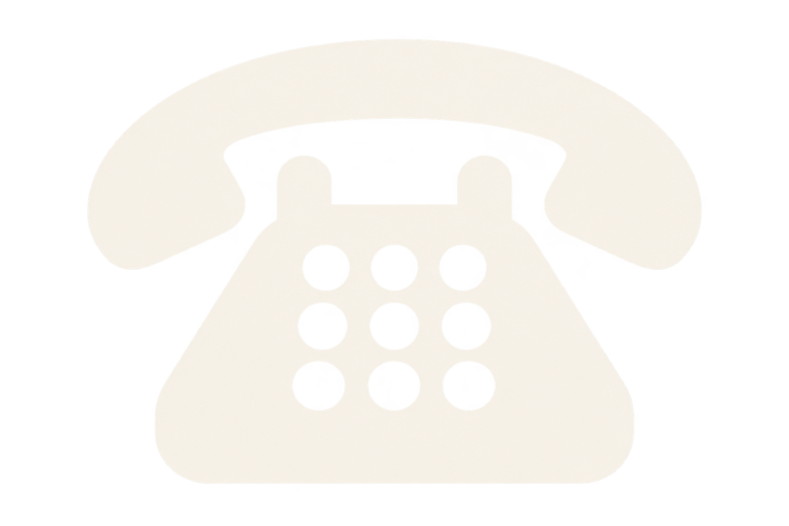 Ilustración de un teléfono fijo antiguo de color blanco y negro.