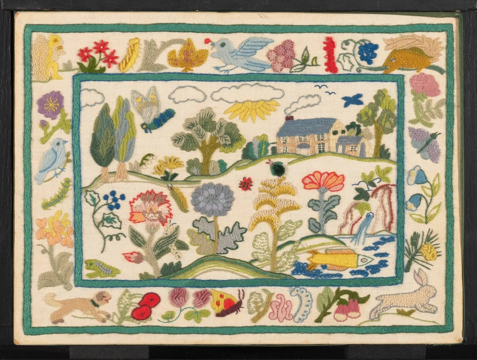 Erica Wilson,  Country Life , 1971. Gift of the Family of Erica Wilson. In  Erica Wilson: A Life in Stitches , Winterthur Museum, Garden & Library, 2021