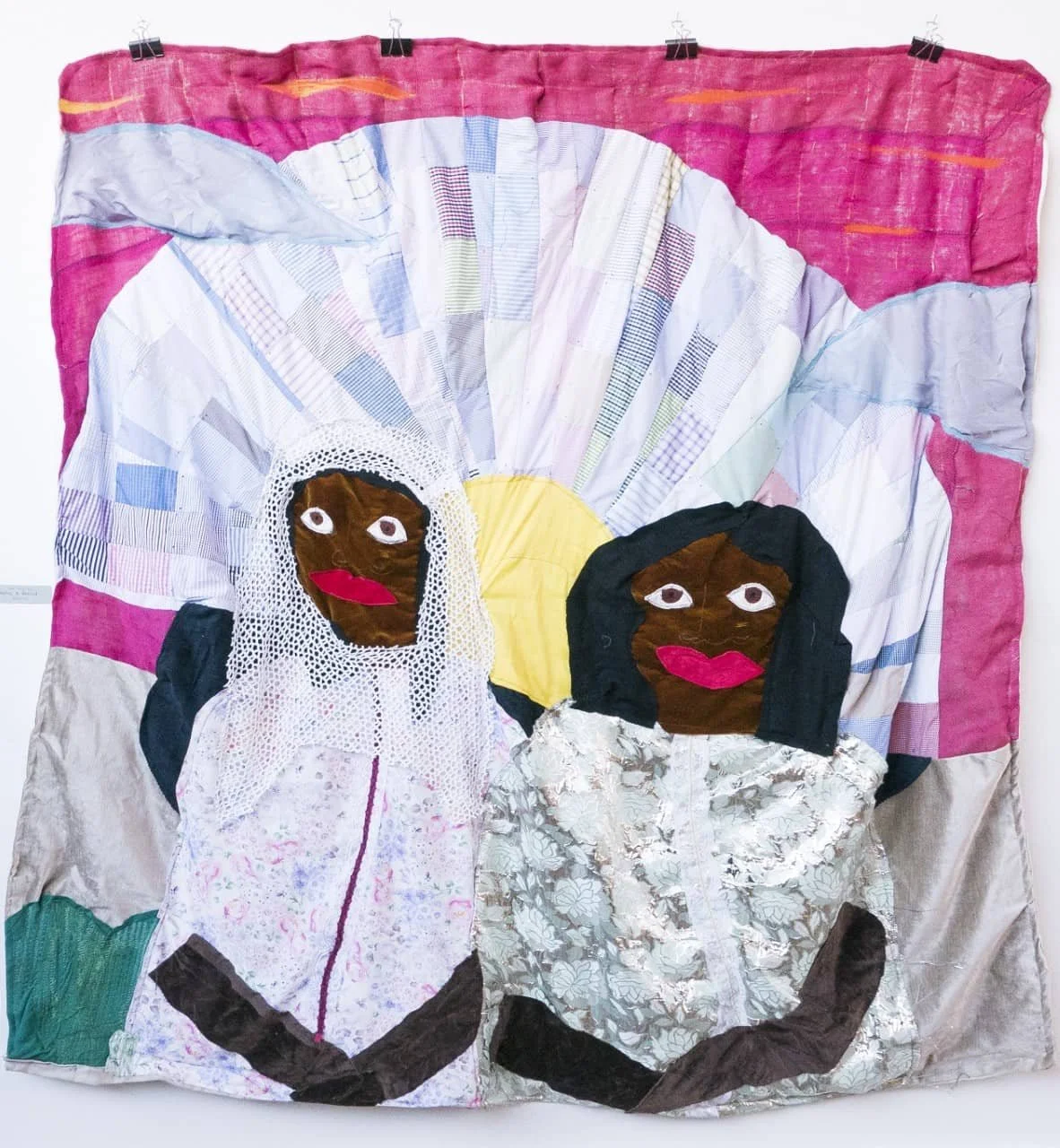 Azikiwe Mohammed,  Two Ladies Taking a Beach Break , 2017. In  Azikiwe Mohammed 11439 – 39202 , Yeh Art Gallery, St. John’s University, 2021. Courtesy of the artist 