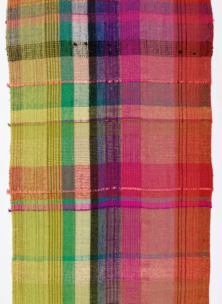 Dorothy Liebes, Mexican plaid, 1938. In  A Dark, A Light, A Bright: The Designs of Dorothy Liebes , Cooper Hewitt, Smithsonian Design Museum, 2023-24. Courtesy Cooper Hewitt, Smithsonian Design Museum