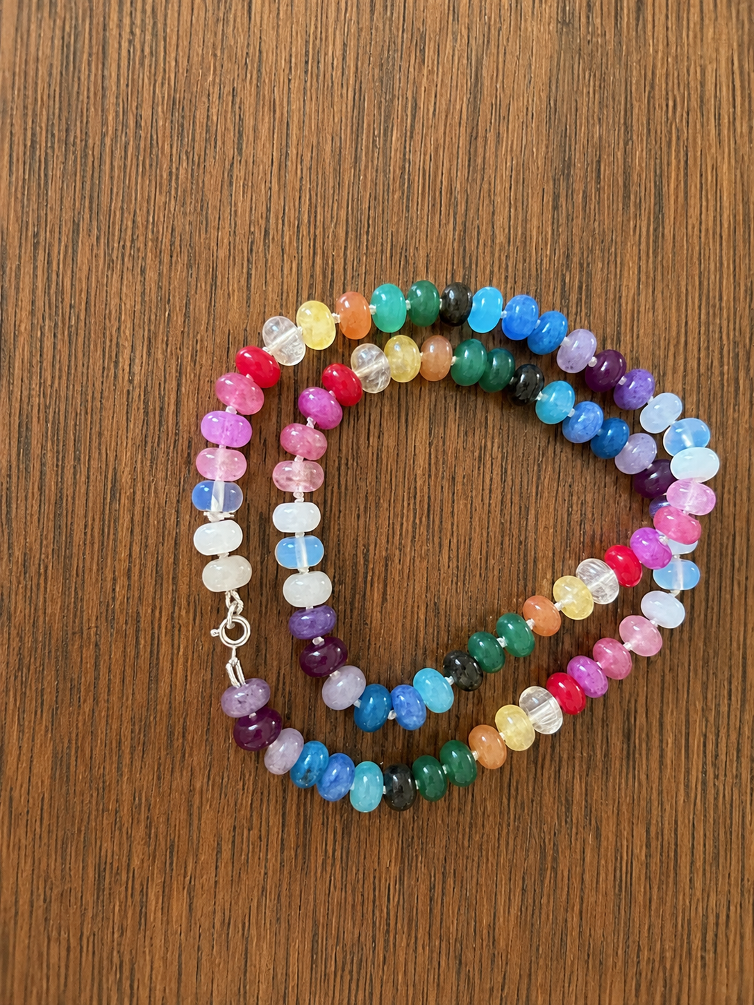 Mixed Gemstone Rainbow Necklace