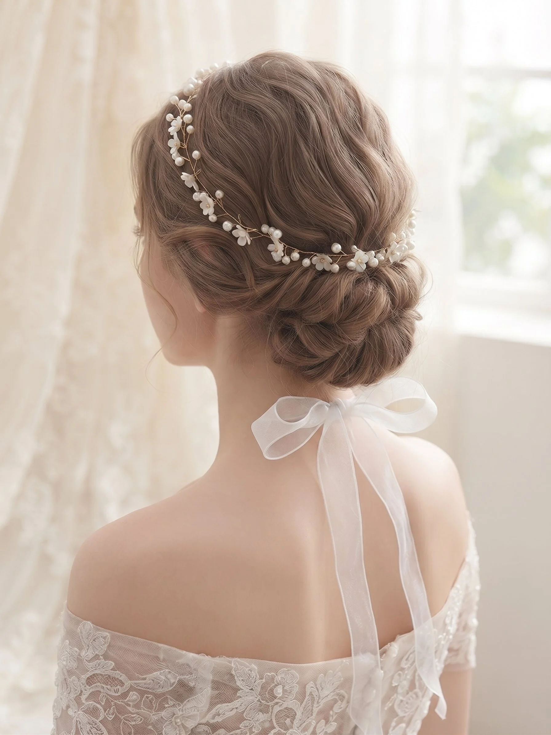 Pearl Bloom Bridal Hair Vine