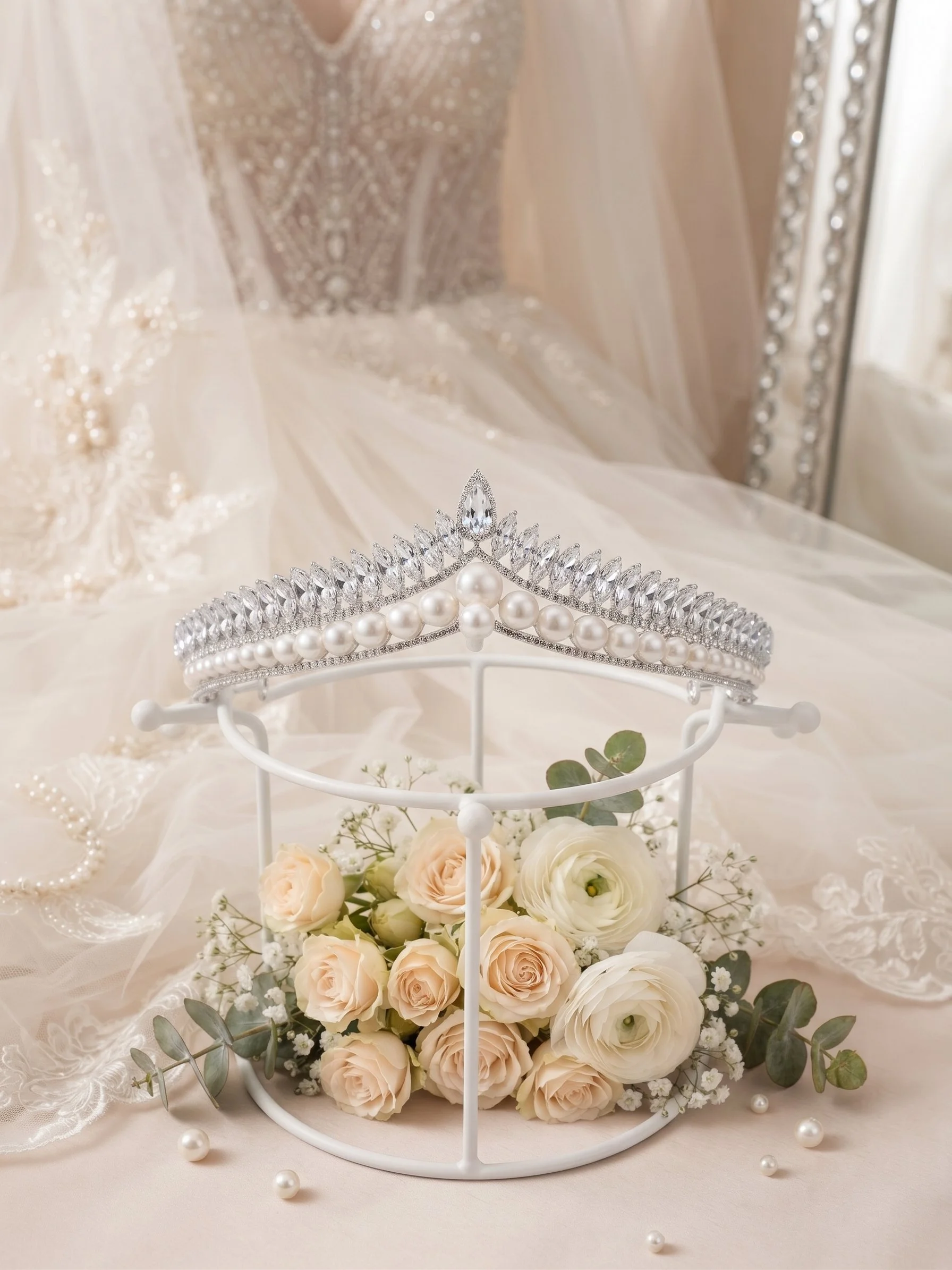 Victoria Crystal and Pearl Tiara