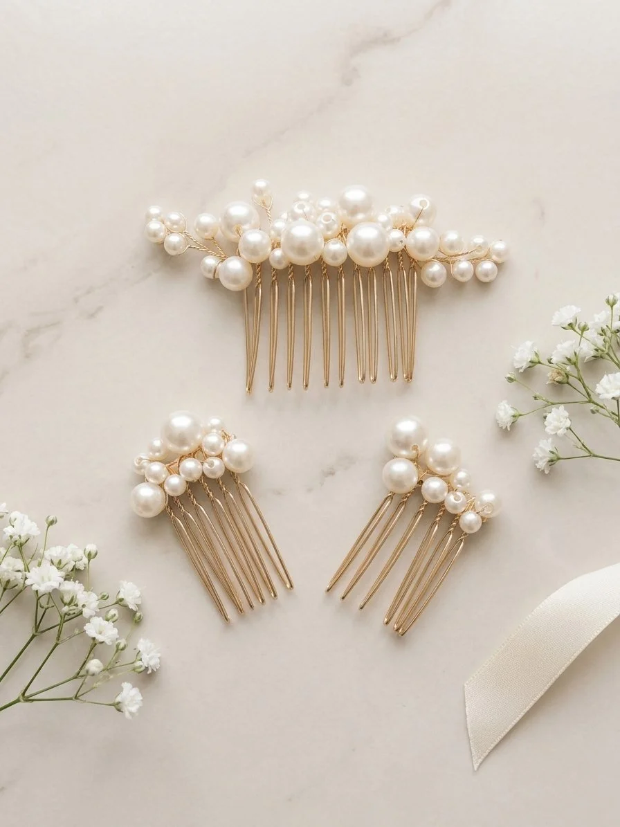 Timeless Pearl Bridal Hair Comb Set