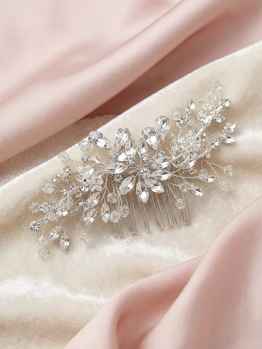 Crystal Blossom Hair Comb