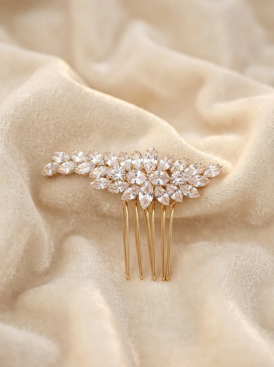 The crystal Leaf Hair Comb