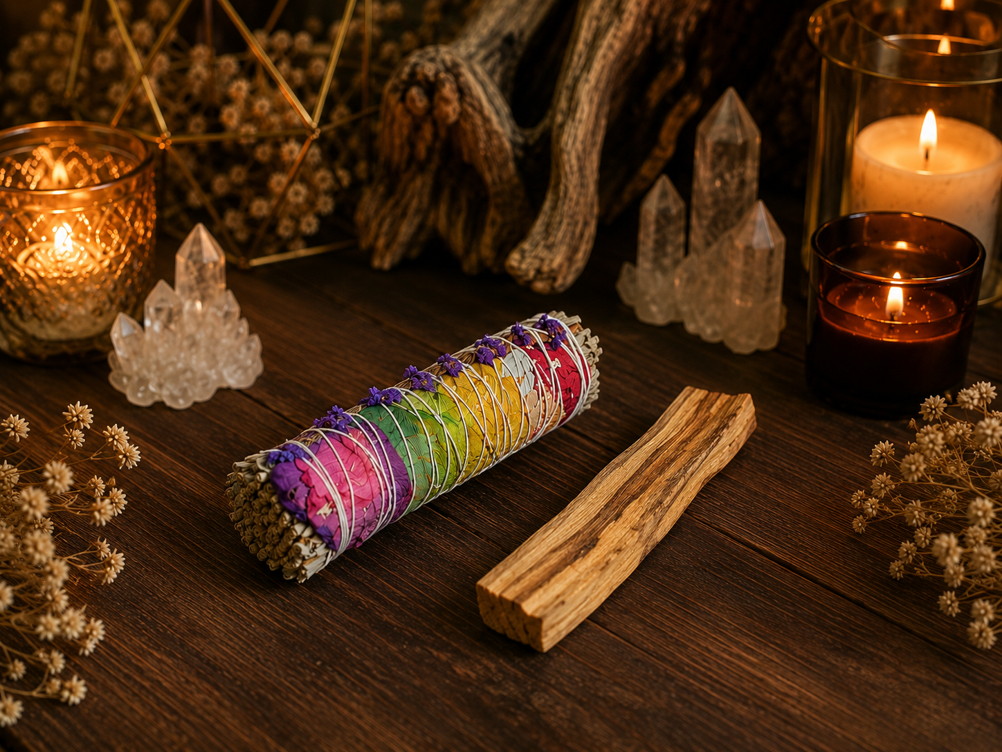 Pack Sauge blanche 7 chakras + Palo Santo