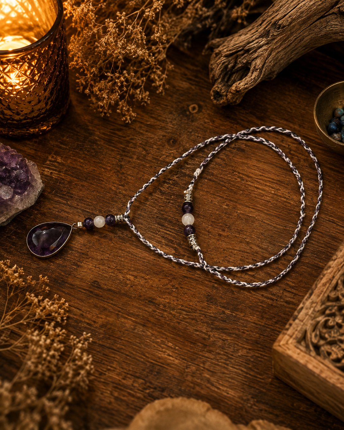 Collier tressé Apaisement, Protection et Féminité
