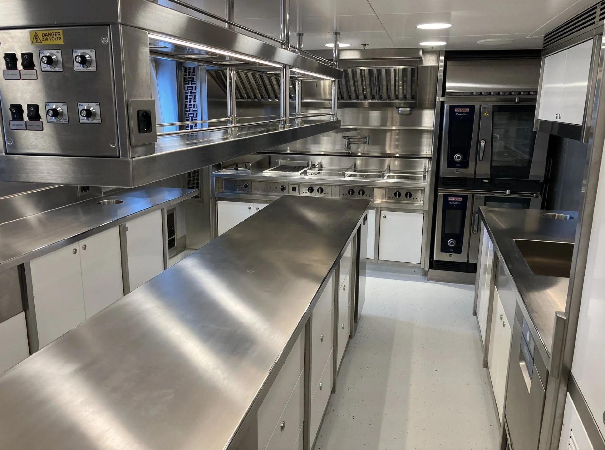50m Charter Yacht Galley Refit
