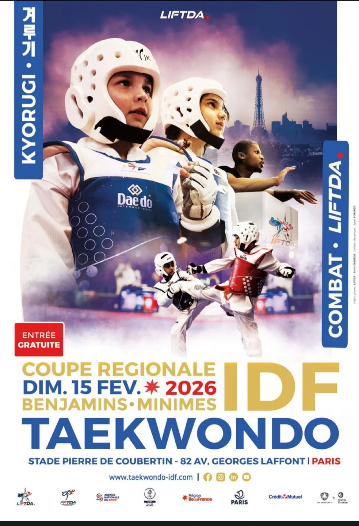🔥 COMP&Eacute;TITION &ndash; COUPE R&Eacute;GIONALE IDF TAEKWONDO 🔥

Demain, &agrave; l&rsquo;occasion de la Coupe R&eacute;gionale &Icirc;le-de-France de Taekwondo, nos combattantes seront sur les tatamis du Stade Pierre-de-Coubertin &agrave; Pari