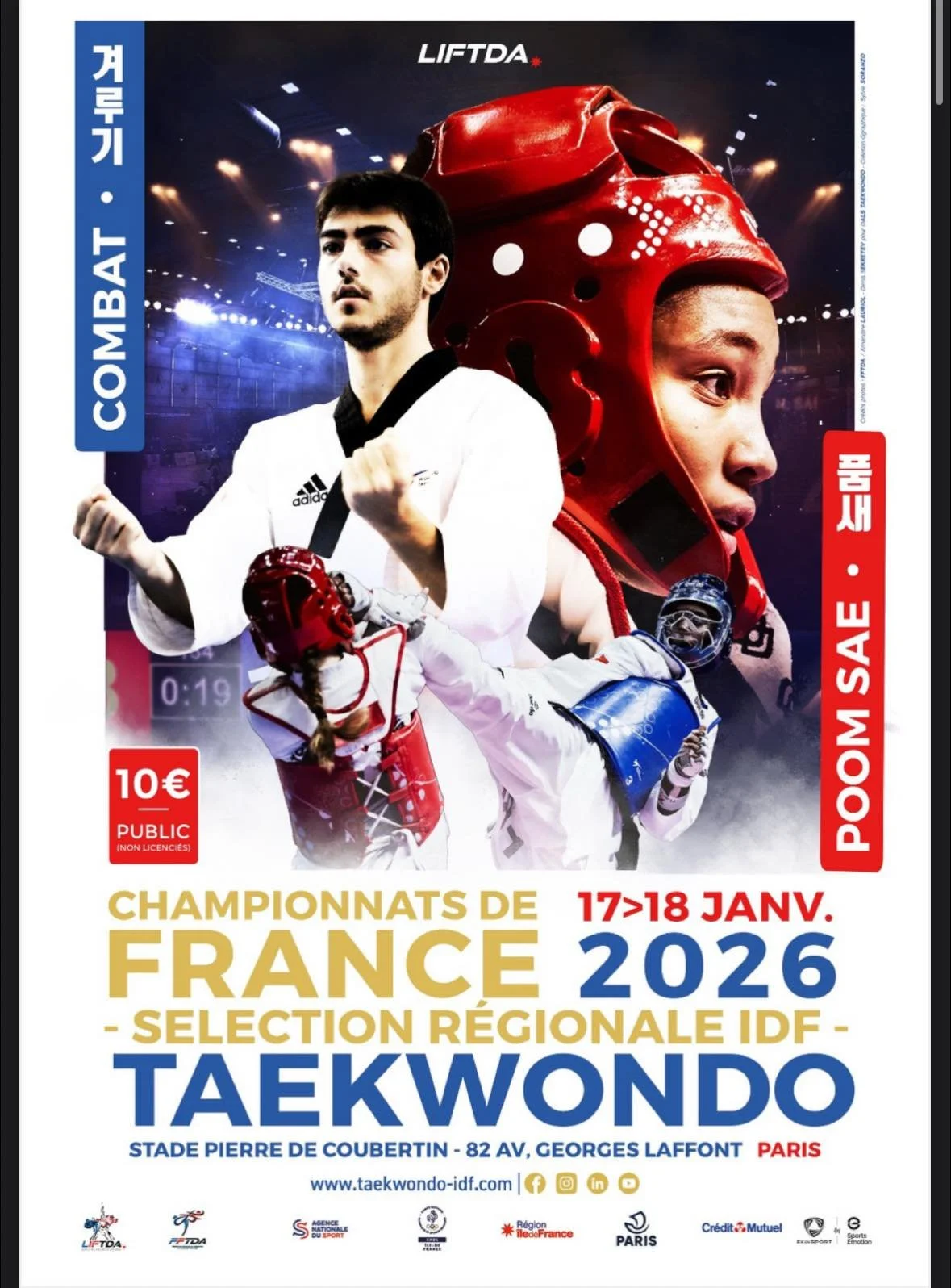 📣 Comp&eacute;tition ce week-end Venez soutenir Leyna !

Bonjour &agrave; tous,

Ce week-end aura lieu le Championnat de France S&eacute;lection R&eacute;gionale &Icirc;le-de-France de Taekwondo, les samedi 17 et dimanche 18 janvier 2026 au Stade Pi